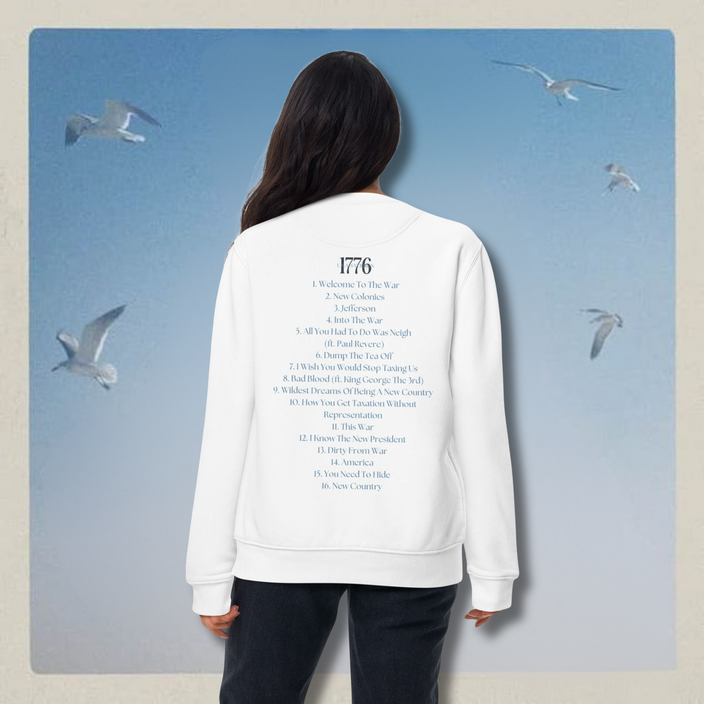 White Parody Tracklist Crewneck